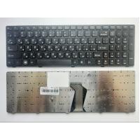 Клавиатура ноутбука Lenovo IdeaPad Y570 Series черна з черн рамк.RU (A46140) Diawest