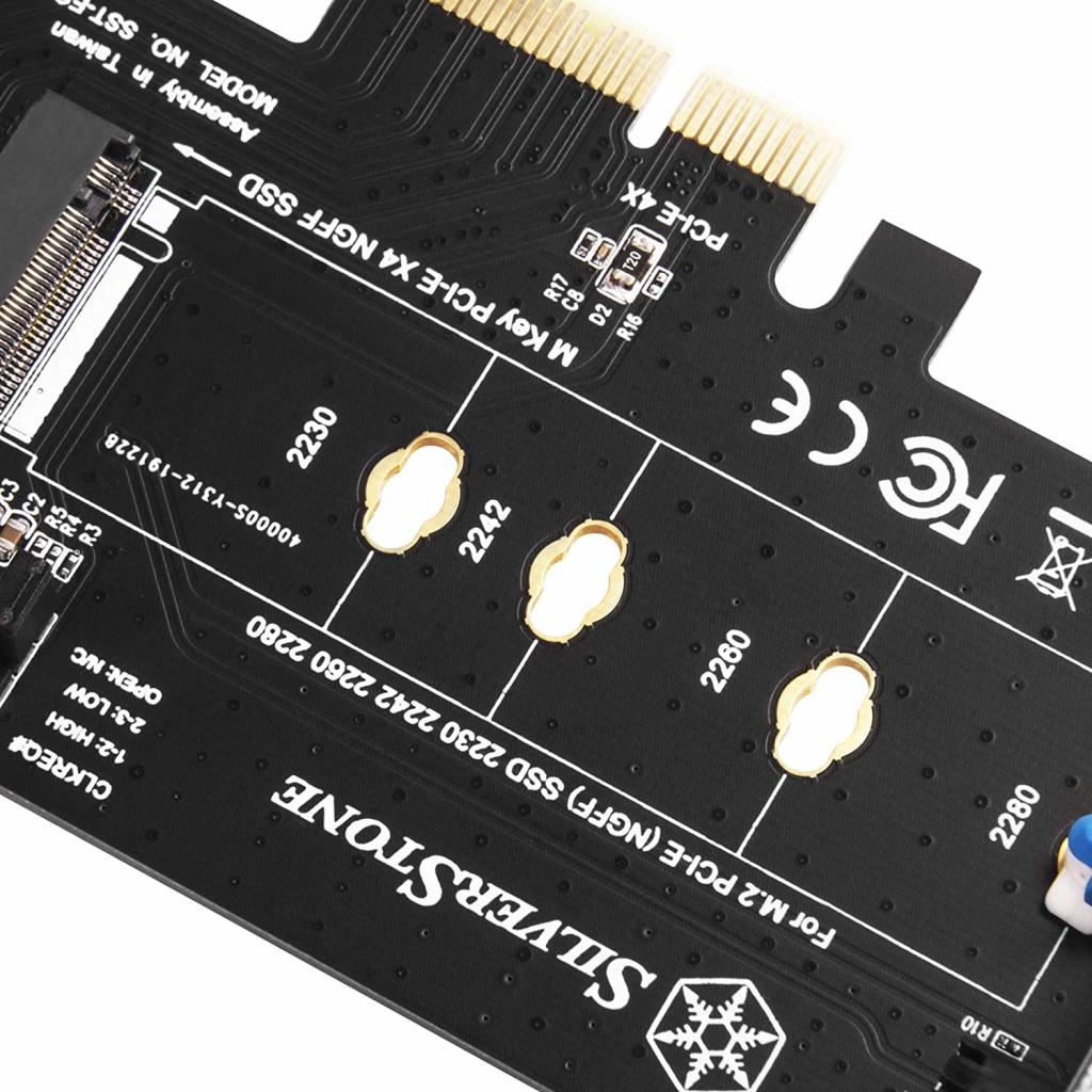 Плата розширення Silver Stone PCIe x4 до SSD m.2 NVMe 2230, 2242, 2260, 2280 (SST-ECM21-E) Diawest
