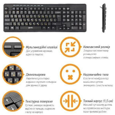 Клавіатура Piko KB-108  Black (1283126467103) USB Diawest