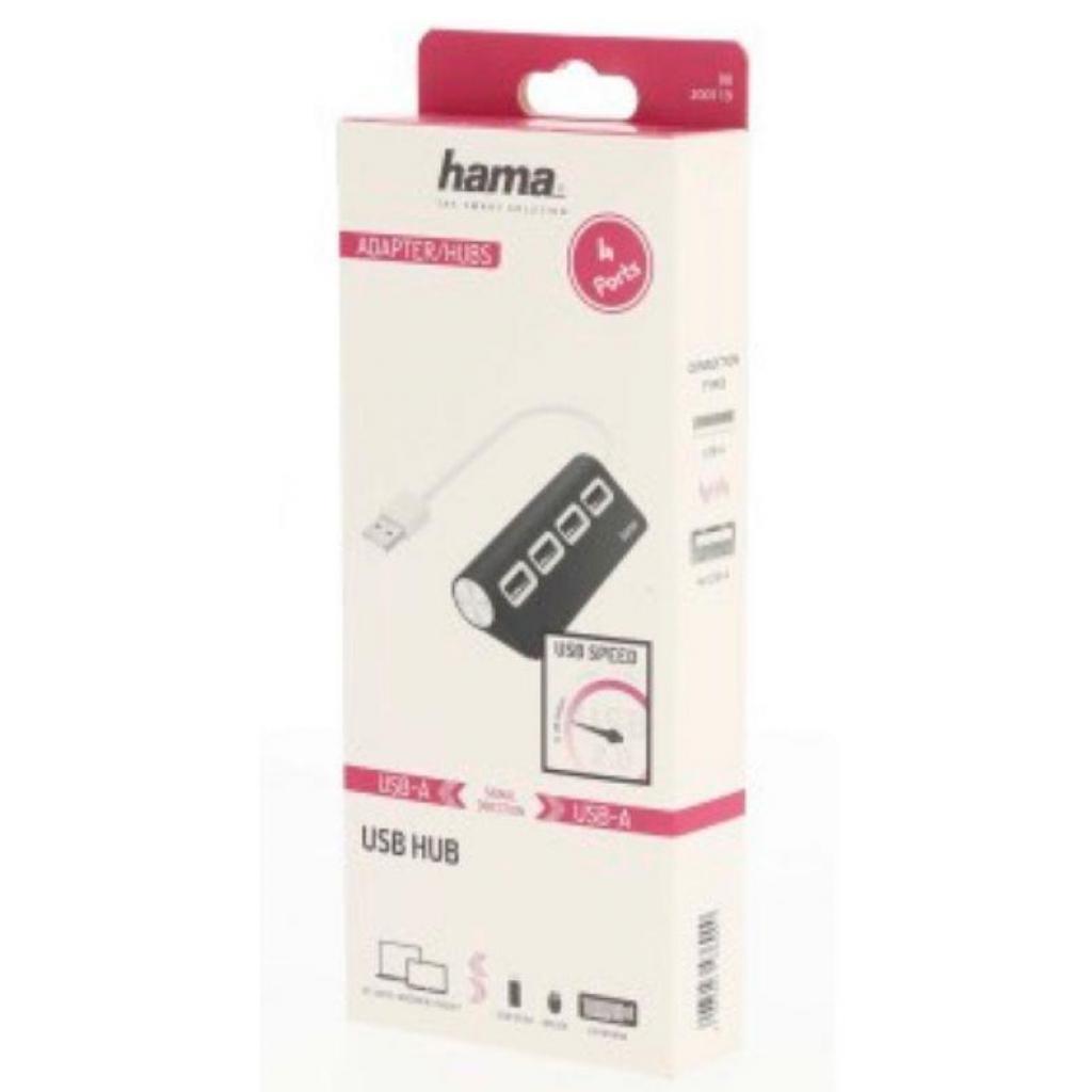 Концентратор HAMA 4 Ports USB 2.0 Black/White (00200119) Diawest
