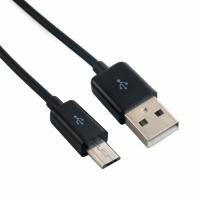 Дата кабель USB 2.0 AM to Micro 5P 2.0m Fabric Premium black REAL-EL (EL123500048) Diawest