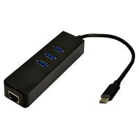 Перехідник Dynamode USB 3.1 Type-C - RJ45 Gigabit Lan, 3*USB 3.0 (USB3.1-TypeC-RJ45-HUB3) Diawest