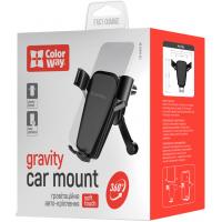 Универсальный автодержатель ColorWay Soft Touch Gravity Holder Black (CW-CHG03-BK) Diawest