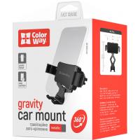Универсальный автодержатель ColorWay Metallic Gravity Holder-2 Black (CW-CHG02-BK) Diawest