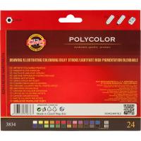 Олівці кольорові Koh-i-Noor Polycolor художні 24 кольорів (3834) Diawest