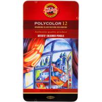 Карандаши цветные Koh-i-Noor Polycolor метал. пенал 12 цветов (3822012002PL) Diawest