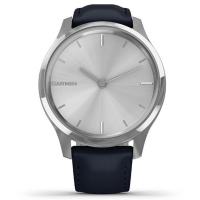 Смарт-часы Garmin vivomove Luxe, S/E EU, Silver, Navy, Leather (010-02241-20) Diawest