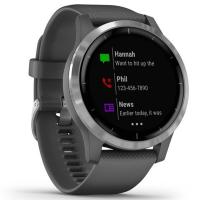 Смарт-годинник Garmin vivoactive 4, Shadow Grey with Silver Hardware, GPS navy (010-02174-03) Diawest