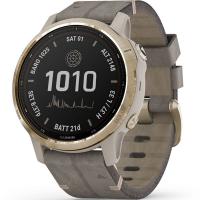 Смарт-годинник Garmin fenix 6S Pro Solar, Light Gold with Shale Gray Suede Band, G (010-02409-26) Diawest