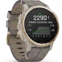 Смарт-часы Garmin fenix 6S Pro Solar, Light Gold with Shale Gray Suede Band, G (010-02409-26) Diawest