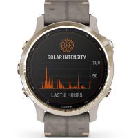 Смарт-часы Garmin fenix 6S Pro Solar, Light Gold with Shale Gray Suede Band, G (010-02409-26) Diawest