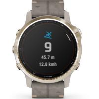 Смарт-часы Garmin fenix 6S Pro Solar, Light Gold with Shale Gray Suede Band, G (010-02409-26) Diawest