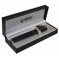 Ручка пір'яна Regal набір перо + ролер в подарунковому футлярі Перлинно-чорний (R12216.L.RF) Diawest