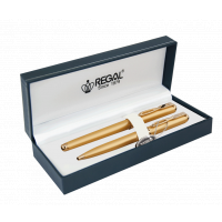 Ручка перьевая Regal набор перо + роллер в подарочном футляре Золото (R18109.L.BF) Diawest