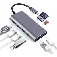 Перехідник Dynamode USB3.1 Type-C to HDMI, 3хUSB3.0, RJ45, USB Type-C Female, SD (Dock-USB-TypeC-HDMI-USB3.0-RJ45) Diawest