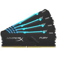 Модуль пам'яті для комп'ютера DDR4 64GB (4x16GB) 3200 MHz HyperX Fury RGB HyperX (Kingston Fury) (HX432C16FB4AK4/64) Diawest