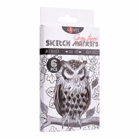 Маркер Santi набір двосторонніх sketch Gray tones 6 шт (390544) Diawest