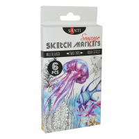 Маркер Santi набір двосторонніх sketch Seascape 6 шт (390567) Diawest