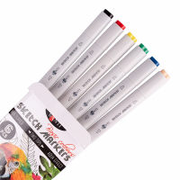 Маркер Santi набір двосторонніх sketch Basic Colours 6 шт (390546) Diawest