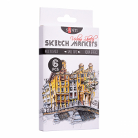 Маркер Santi набір двосторонніх sketch Urban 6 шт (390548) Diawest