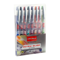 Ручка кулькова Unimax набір Ultraglide Асорті 8 кольорів чорнила 1 мм, 8 кольорів (UX-116-20) Diawest