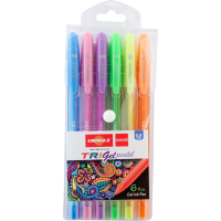 Ручка гелевая Unimax набор Trigel Pastel, ассорти пастельных цветов 0.8 мм, 6 шт (UX-144) Diawest