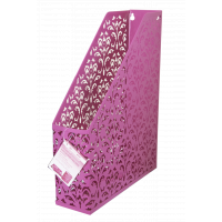 Лоток для бумаг Buromax вертикальный, BAROCCO, металлический, розовый (BM.6262-10) Diawest