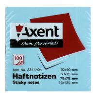 Папір для нотаток Axent with adhesive layer 75x75мм, 100sheets., pastel blue (2314-04-А) Diawest