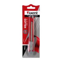 Нож канцелярский Axent 9 мм, metal runners, blister, gray-red (6601-А) Diawest