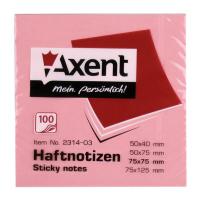 Папір для нотаток Axent with adhesive layer 75x75мм, 100sheets., pastel pink (2314-03-А) Diawest