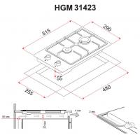 Варочна поверхня Perfelli HGM 31423 WH Diawest