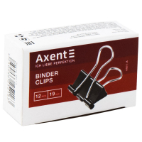 Биндер металлический Axent 19 мм, 12шт, black (4401-A) Diawest