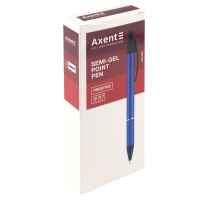 Ручка масляна Axent Prestige автоматична метал. корпус синій, Синя 0.7 мм (AB1086-02-02) Diawest