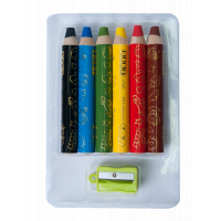 Карандаши цветные ZiBi Baby Line Mini Super Jumbo с точилкой 6 цв. (ZB.2453) Diawest