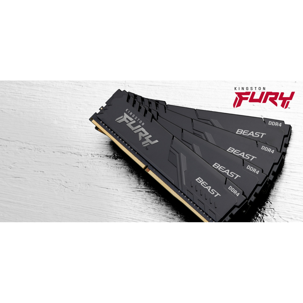 Модуль пам'яті для комп'ютера DDR4 8GB 2666 MHz Fury Beast Black Kingston Fury (ex.HyperX) (KF426C16BB/8) Diawest