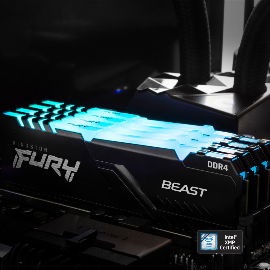 Модуль пам'яті для комп'ютера DDR4 32GB 3200 MHz Fury Beast RGB HyperX (KF432C16BBA/32) Diawest