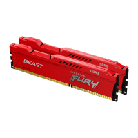 Модуль памяти для компьютера DDR3 8GB (2x4GB) 1600 MHz Fury Beast Red HyperX (Kingston Fury) (KF316C10BRK2/8) Diawest