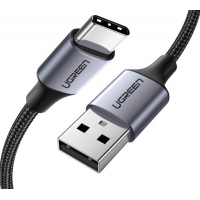 Дата кабель USB 2.0 AM to Type-C 1.5m US288 Aluminum Braid (Black) Ugreen (60127) Diawest