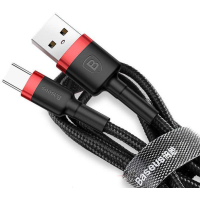 Дата кабель USB 3.1 AM to Type-C 2.0m 2A red-black Baseus (CATKLF-C91) Diawest