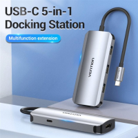 Концентратор Vention USB3.1 Type-C --> HDMI/USB 3.0x3/PD 100W Hub 5-in-1 (TODHB) Diawest