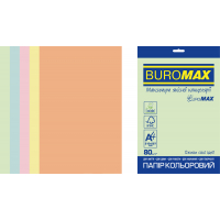 Бумага Buromax А4, 80g, PASTEL, 5colors, 250sh EUROMAX (BM.27212250E-99) Diawest