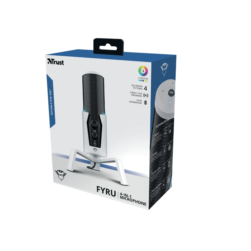 Мікрофон Trust GXT 258W Fyru USB 4-in-1 PS5 Compatible White (24257) Diawest