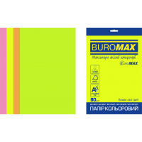 Бумага Buromax А4, 80g, NEON, 4colors, 20sh, EUROMAX (BM.2721520E-99) Diawest