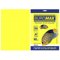 Папір Buromax А4, 80g, NEON yellow, 50sh (BM.2721550-08) Diawest