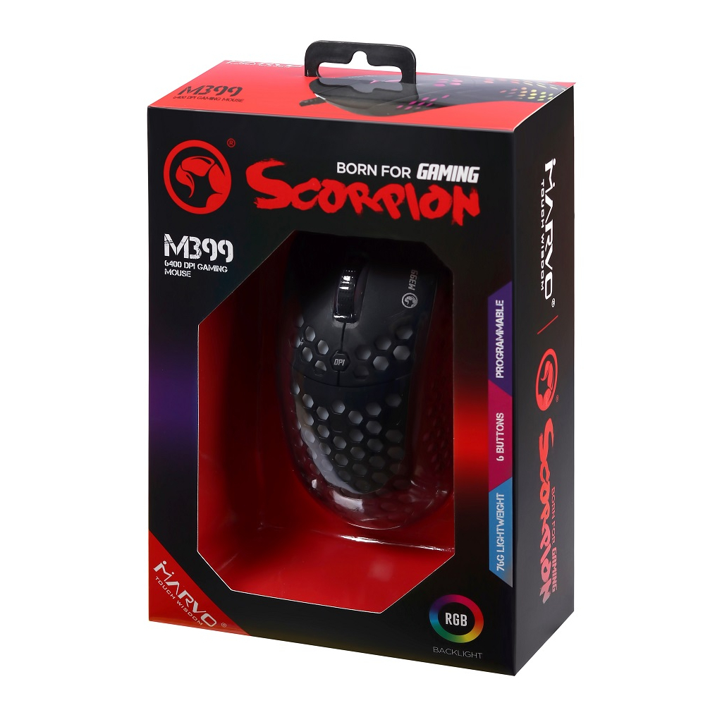 Мышка Marvo M399 RGB-LED USB Black (M399) Diawest