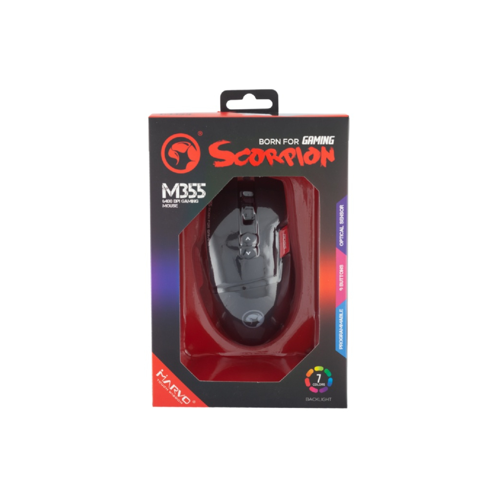 Мишка Marvo M355 7colors-LED USB Black (M355) Diawest