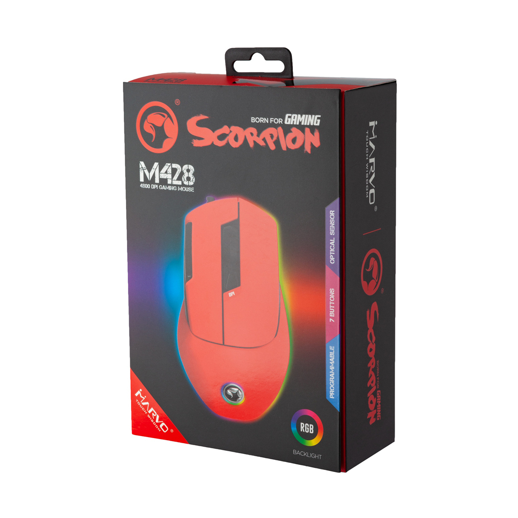 Мишка Marvo M428 RGB-LED USB Red (M428 Red) Diawest