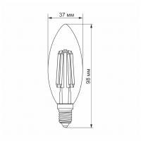 Лампочка Videx Filament C37F 6W E14 3000K 220V (VL-C37F-06143) Diawest