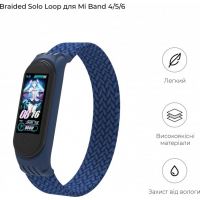 Ремінець до фітнес браслета Extradigital Braided Solo Loop для Xiaomi Mi Band 4/5/6 Blue size L (ARM58758) Diawest