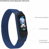 Ремінець до фітнес браслета Extradigital Braided Solo Loop для Xiaomi Mi Band 4/5/6 Blue size L (ARM58758) Diawest